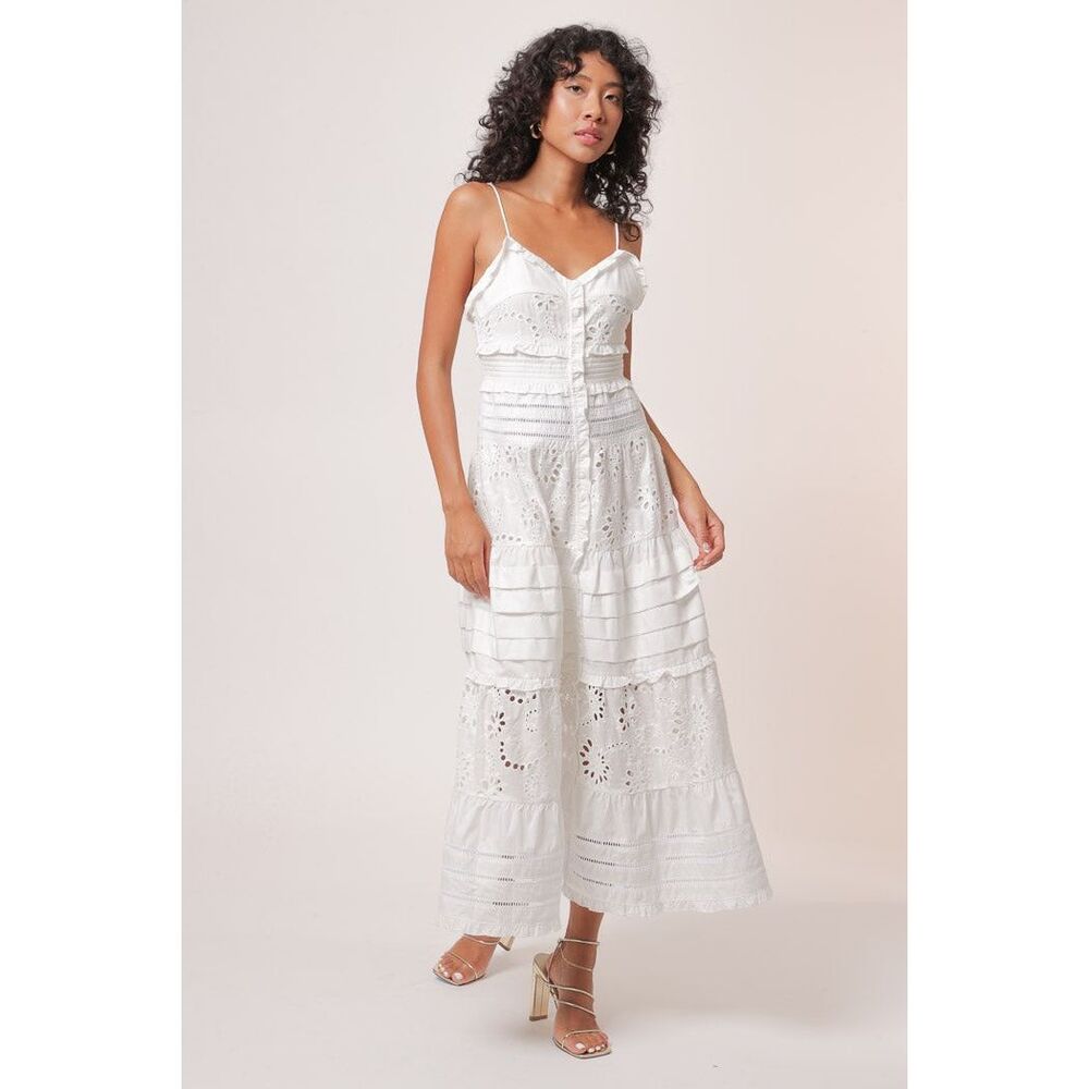 Line & Dot Pixie Maxi Dress in white Summer Cocktail Party Dress size S NWOT - Picture 2 of 9